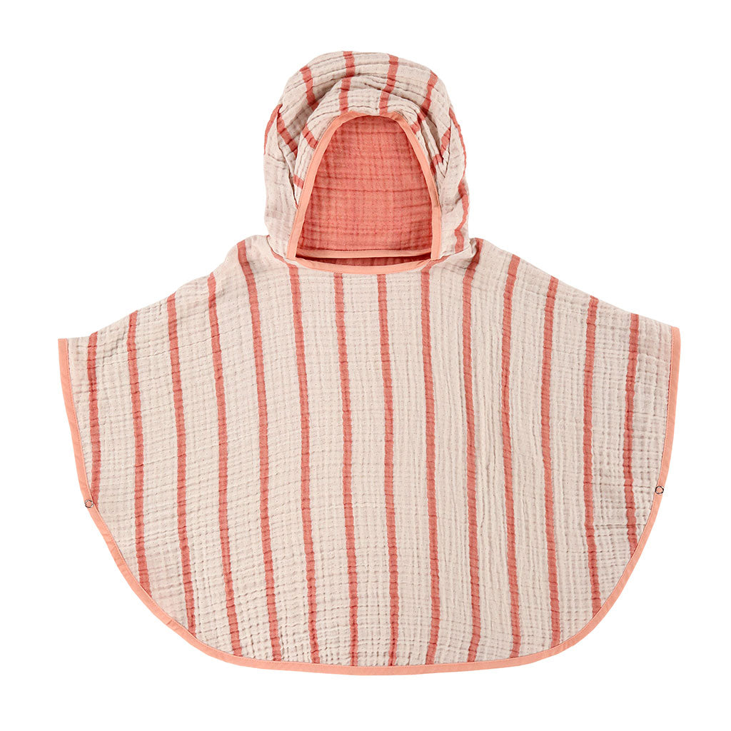4-layer muslin poncho towel for toddlers and kids, hooded children’s towel with cotton binding and snap sleeves – wholesale pre-order