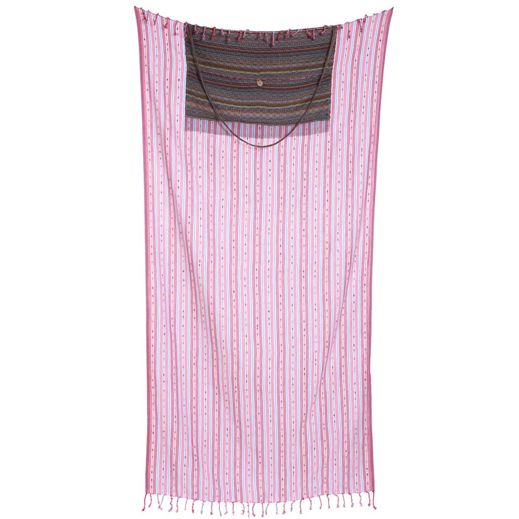 Turkish Beach Bath Towels Quick Dry Wholesale Peshtemal 100% Organic Cotton Pestemal Convertible Bag