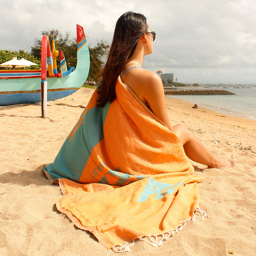 Lucky charm Turkish bath towel customized beach towels custom logo embroidery 100% cotton