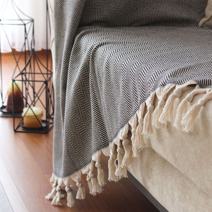 Handmade Tight Woven Throw Blanket for Couch Picnic beach outdoor throw blankets 100% cotton