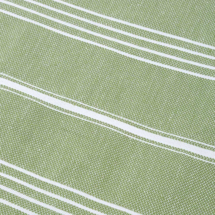 PURE BEACH BAG – 100% Cotton Pestemal Tote in Green with Stripes Eco-Friendly Cotton Lining and Double Handles