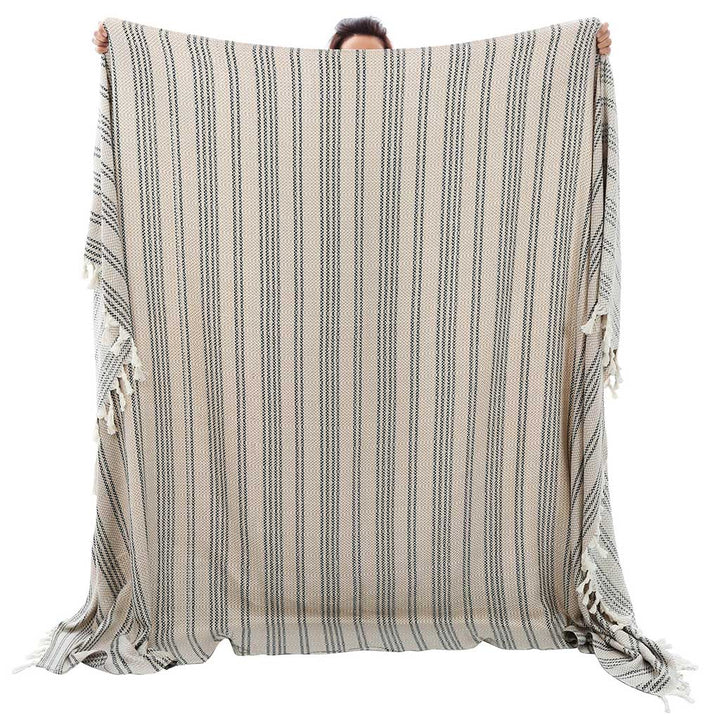 Wholesale 100% cotton throw blanket custom blankets for home decor sofa bed beach picnic 