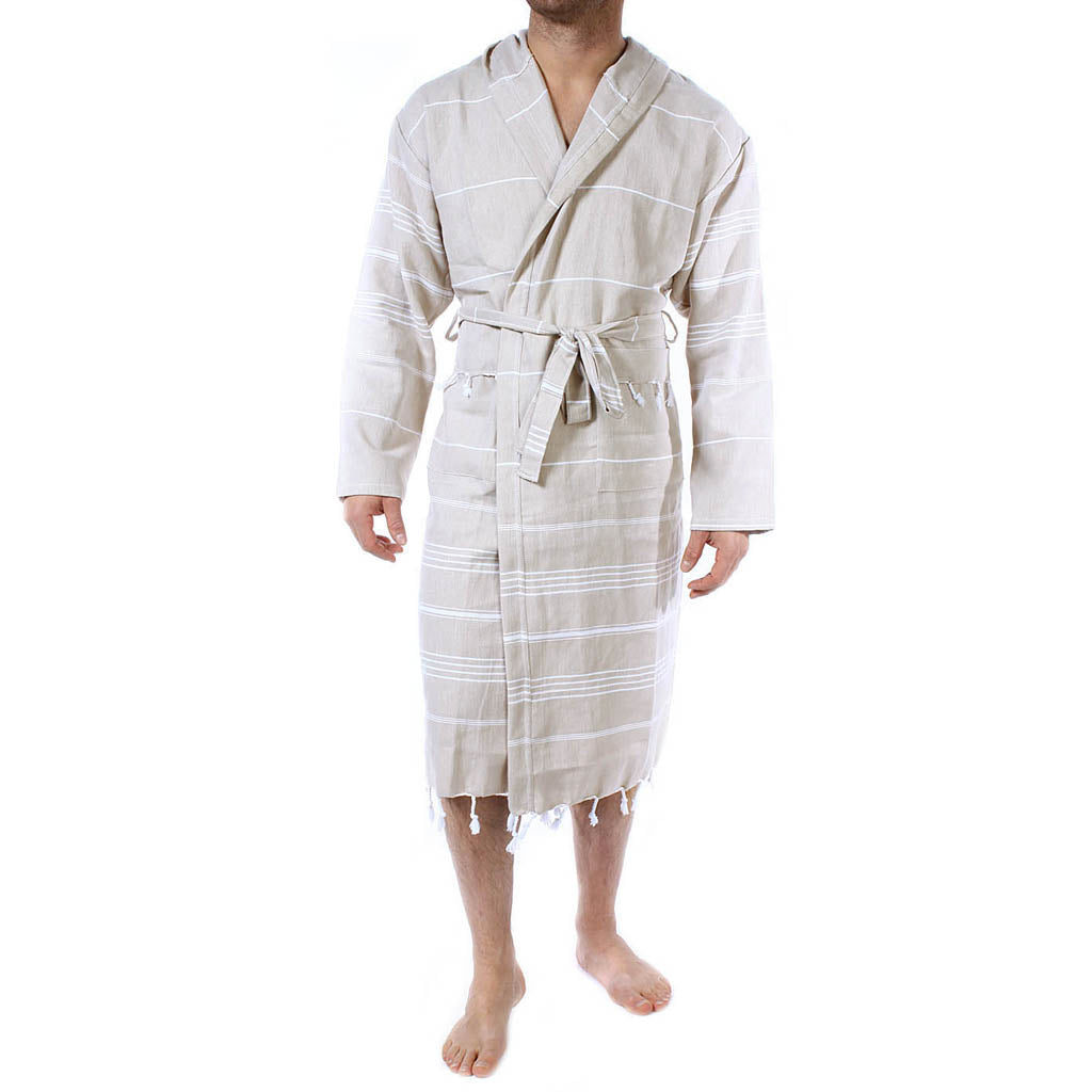 Men's Fleece Long Bathrobe Pajamas Hooded Robe Loungewear - Temu