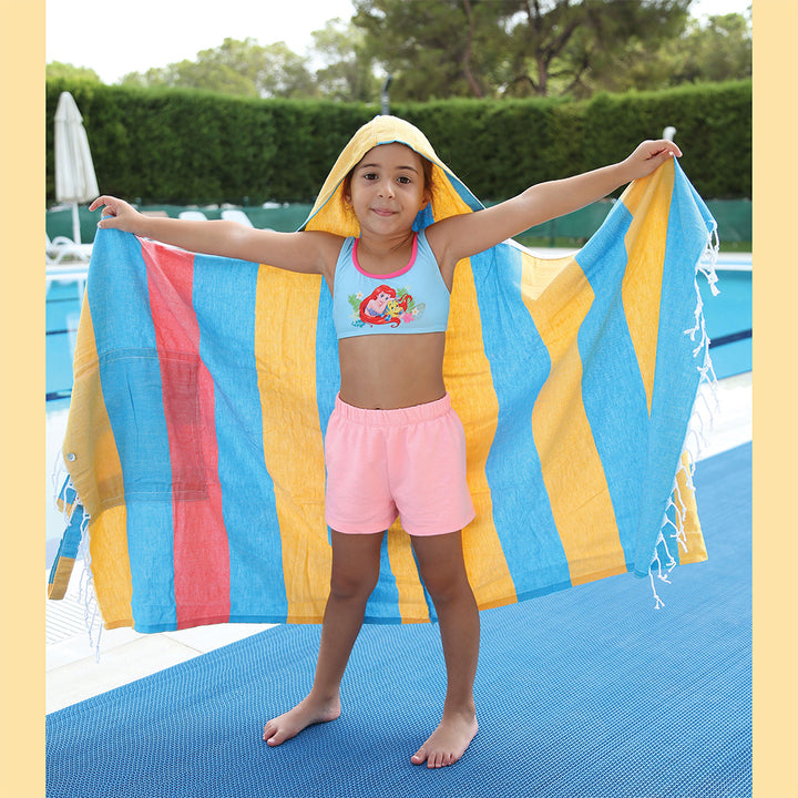 Kids towels Judy Pestemal Convertible bag Towel Poncho back Pack beach bag 100% Turkish cotton