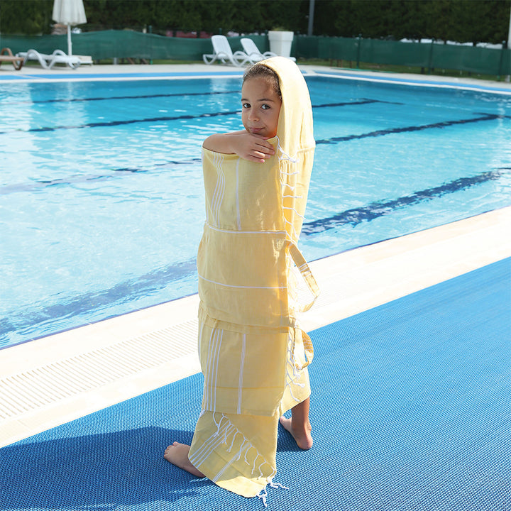 Kids towels Judy Pestemal Convertible bag Towel Poncho back Pack beach bag 100% Turkish cotton