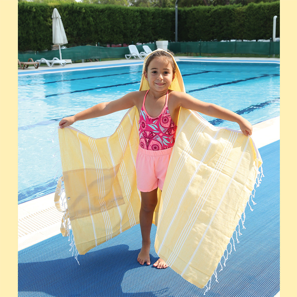 Kids towels Judy Pestemal Convertible bag Towel Poncho back Pack beach bag 100% Turkish cotton
