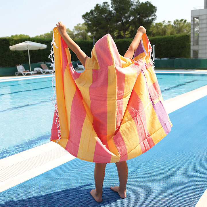 Kids towels Judy Pestemal Convertible bag Towel Poncho back Pack beach bag 100% Turkish cotton