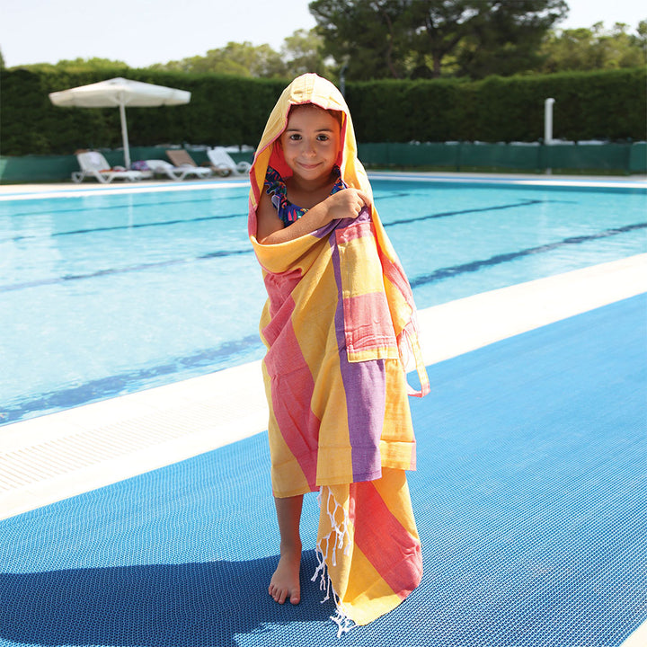 Kids towels Judy Pestemal Convertible bag Towel Poncho back Pack beach bag 100% Turkish cotton
