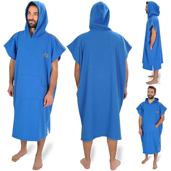 Pestemal Hooded Bathrobes Beach Poncho Unisex Double Face Cotton Terry Cloth Robe with Pockets One Size Fit All