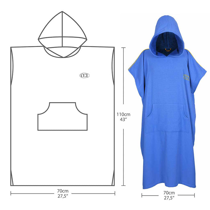 Pestemal Hooded Bathrobes Beach Poncho Unisex Double Face Cotton Terry Cloth Robe with Pockets One Size Fit All