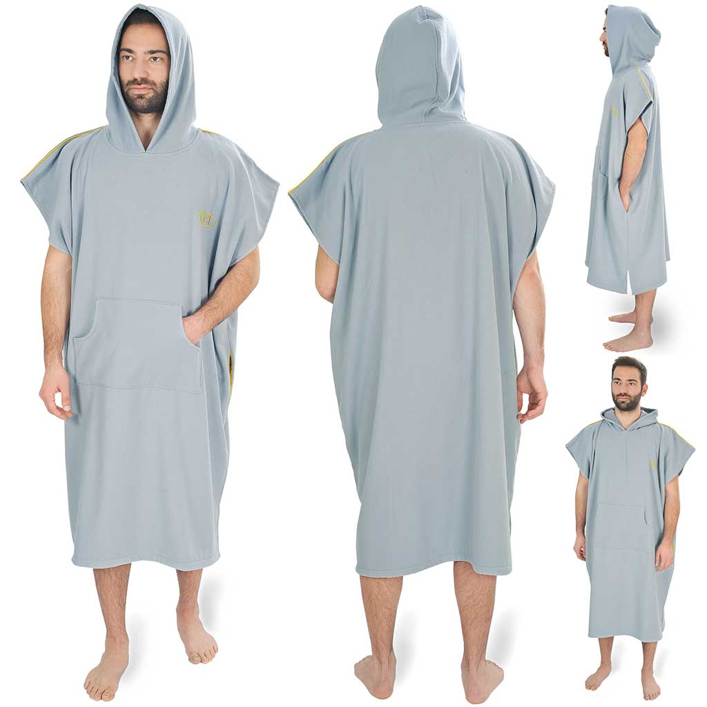 Pestemal Hooded Bathrobes Beach Poncho Unisex Double Face Cotton Terry Cloth Robe with Pockets One Size Fit All