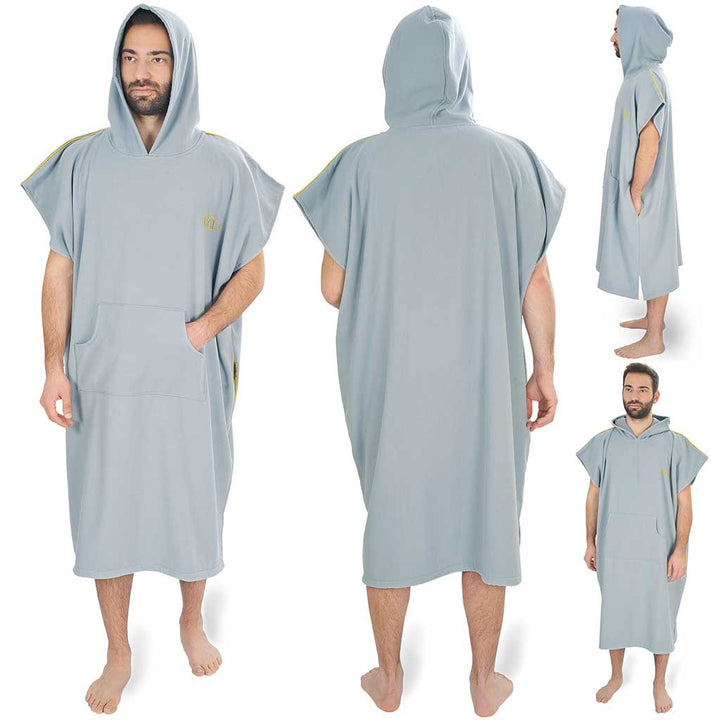 Pestemal Hooded Bathrobes Beach Poncho Unisex Double Face Cotton Terry Cloth Robe with Pockets One Size Fit All