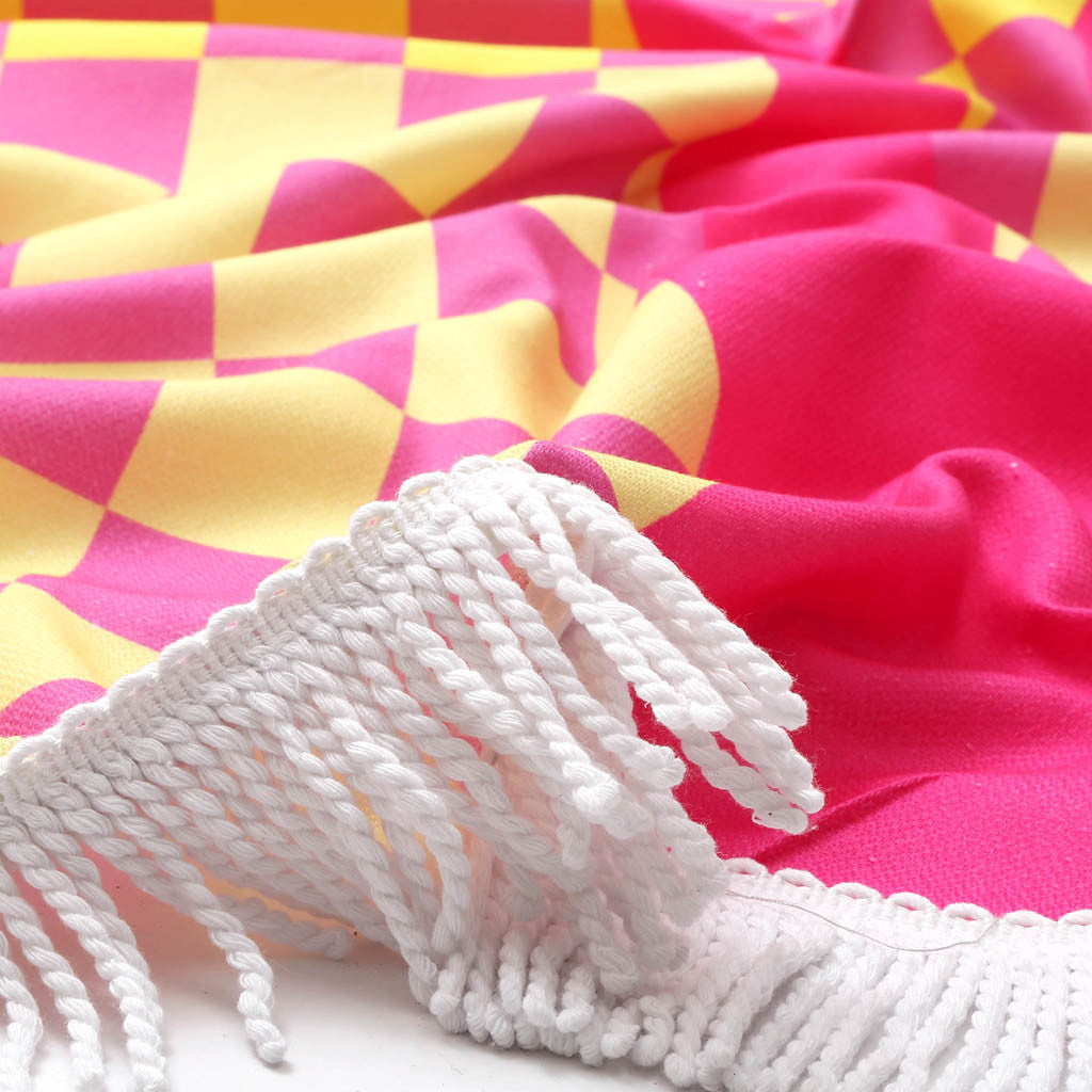 High quality round beach towel picnic peshtemal sand free lightweight quick dry