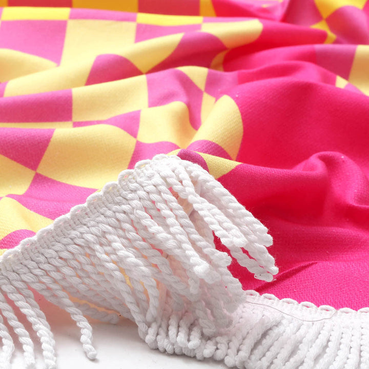 High quality round beach towel picnic peshtemal sand free lightweight quick dry