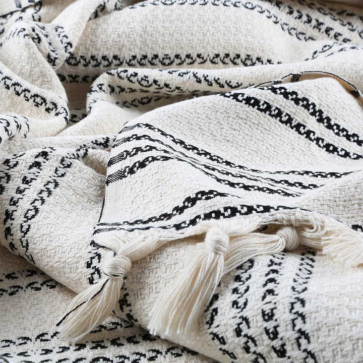 Wholesale 100% cotton throw blanket custom blankets for home decor sofa bed beach picnic 