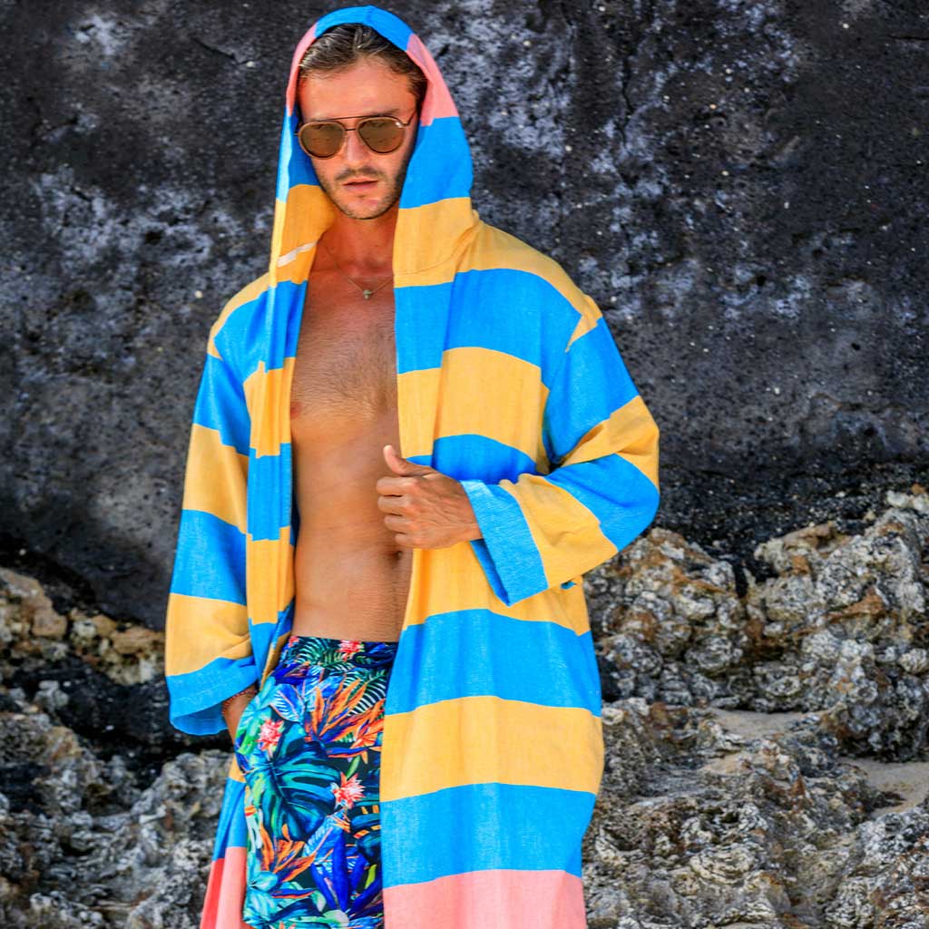 Men's women's Unisex bathrobes 100% Turkish cotton super absorbent quick dry light weight custom logo embroidered peshtemal changing robe