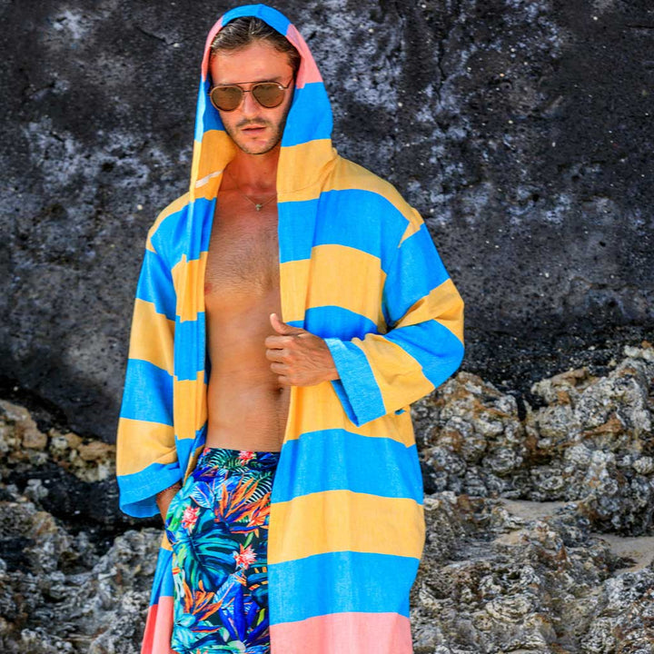 Men's women's Unisex bathrobes 100% Turkish cotton super absorbent quick dry light weight custom logo embroidered peshtemal changing robe
