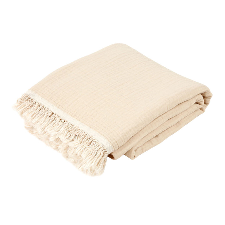 Customizable 4-layer muslin pestemal towel made of 100% Turkish cotton – lightweight, absorbent beach and bath towel, large size with embroidery logo, label, and packaging options