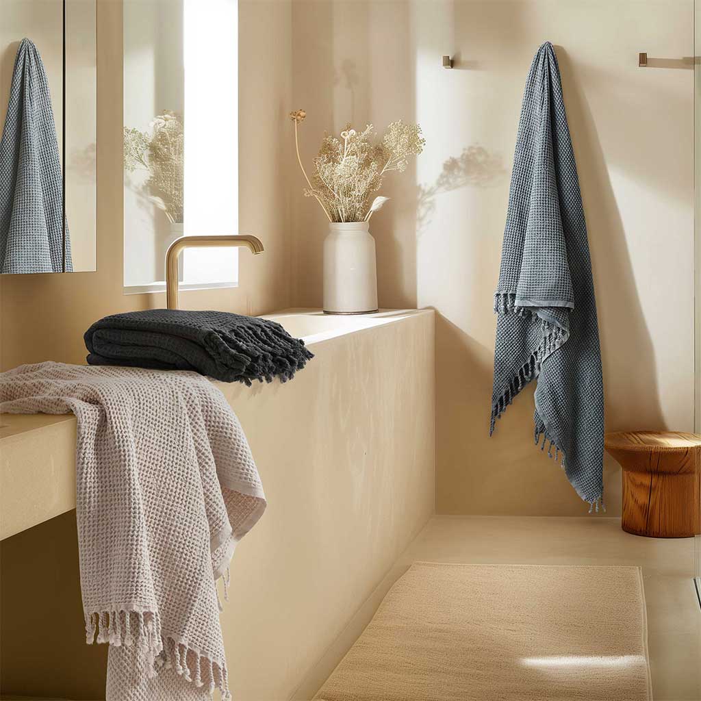 Waffle pattern Turkish beach towel bath towels 100% organic cotton Peshtemal