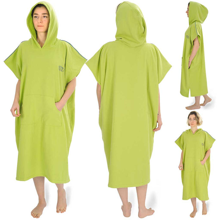 Pestemal Hooded Bathrobes Beach Poncho Unisex Double Face Cotton Terry Cloth Robe with Pockets One Size Fit All
