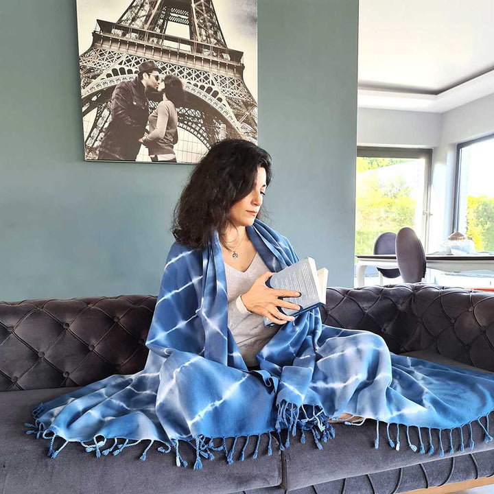 Tie Dye Spiral Throw Blanket 100% Organic Turkish Cotton Pestemal Beach Picnic Throw Party Blanket