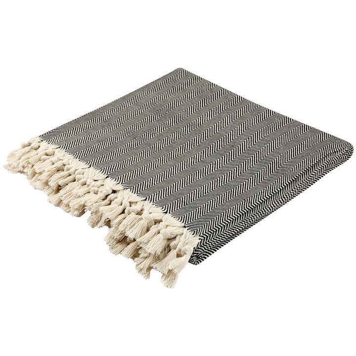 Handmade Tight Woven Throw Blanket for Couch Picnic beach outdoor throw blankets 100% cotton