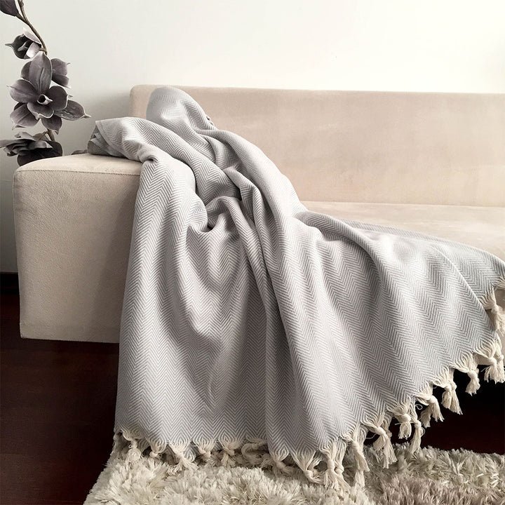Handmade Tight Woven Throw Blanket for Couch Picnic beach outdoor throw blankets 100% cotton