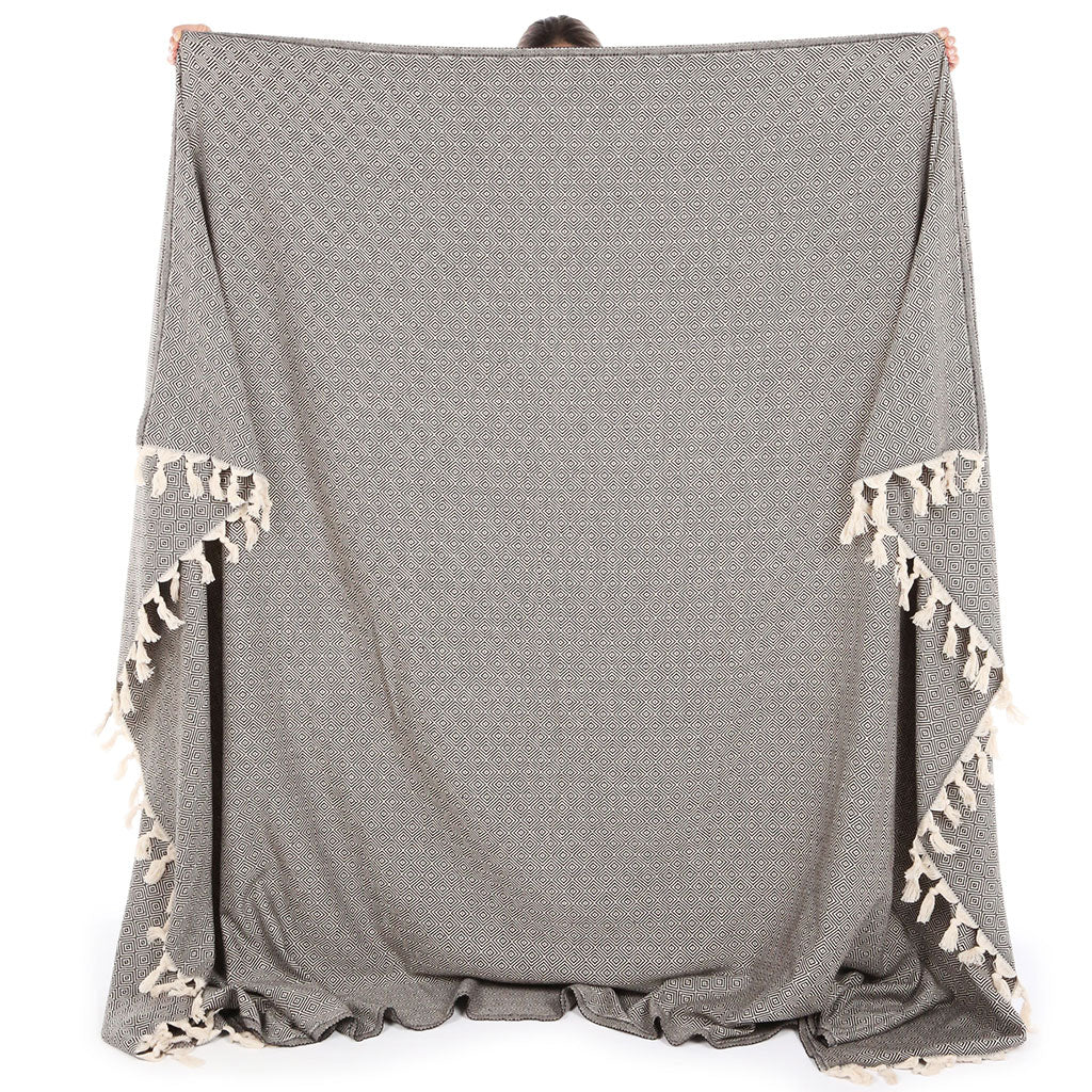 Wholesale Turkish throw decorative home decor peshtemal blanket organic cotton high quality custom embroidery
