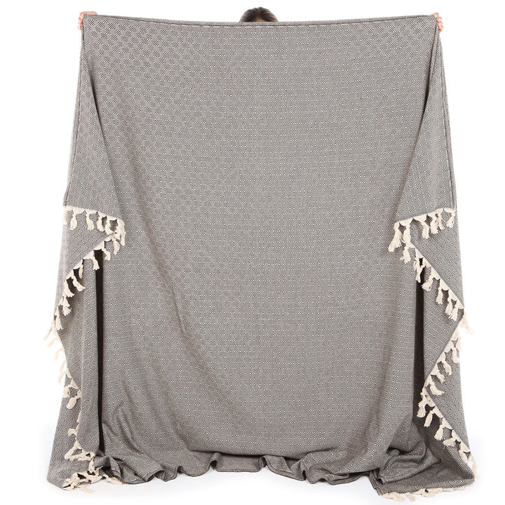 Wholesale Turkish throw decorative home decor peshtemal blanket organic cotton high quality custom embroidery