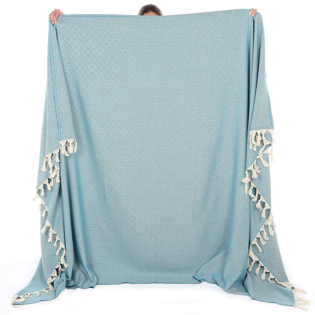 Wholesale Turkish throw decorative home decor peshtemal blanket organic cotton high quality custom embroidery