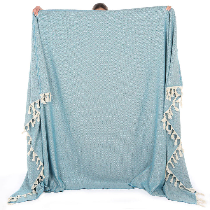 Wholesale Turkish throw decorative home decor peshtemal blanket organic cotton high quality custom embroidery