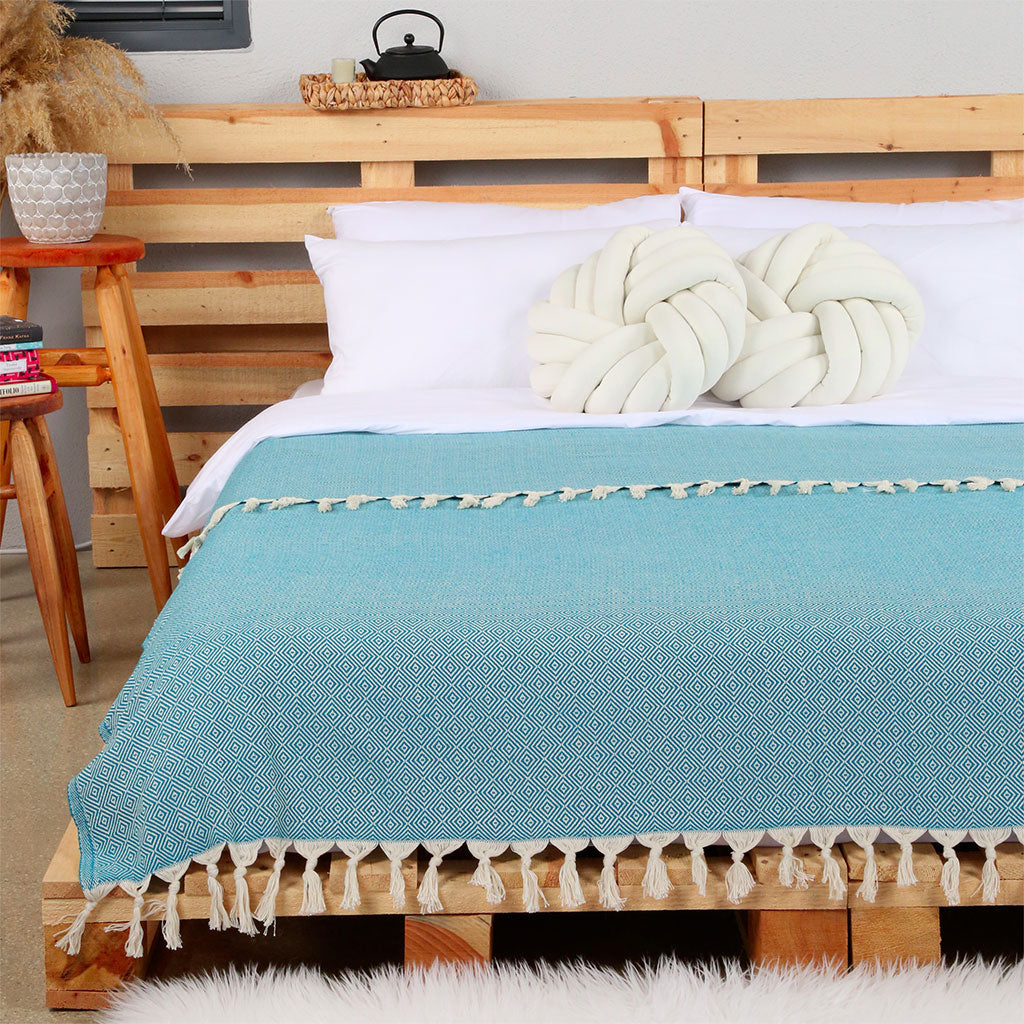 Wholesale Turkish throw decorative home decor peshtemal blanket organic cotton high quality custom embroidery