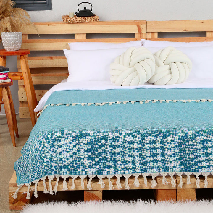 Wholesale Turkish throw decorative home decor peshtemal blanket organic cotton high quality custom embroidery