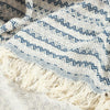 Custom Designs Wholesale Turkish Throw Blanket - Zigzag X-Large Beige Dark Blue Party blanket