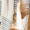 Custom Designs Wholesale Turkish Throw Blanket - Zigzag X-Large Beige Dark Blue Party blanket