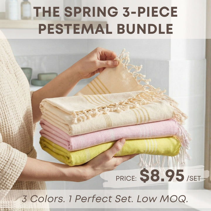 Wholesale 3-Piece Turkish Bath Towel Bundle