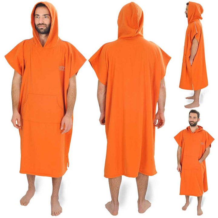 Pestemal Hooded Bathrobes Beach Poncho Unisex Double Face Cotton Terry Cloth Robe with Pockets One Size Fit All
