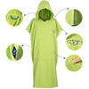 Pestemal Hooded Bathrobes Beach Poncho Unisex Double Face Cotton Terry Cloth Robe with Pockets One Size Fit All