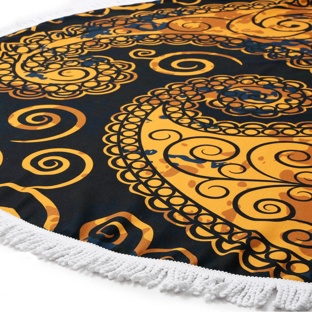 Round beach towel 100% cotton Turkish pestemal
