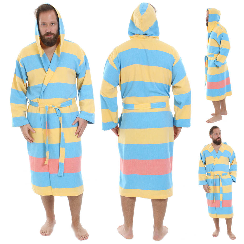 Men's women's Unisex bathrobes 100% Turkish cotton super absorbent quick dry light weight custom logo embroidered peshtemal changing robe