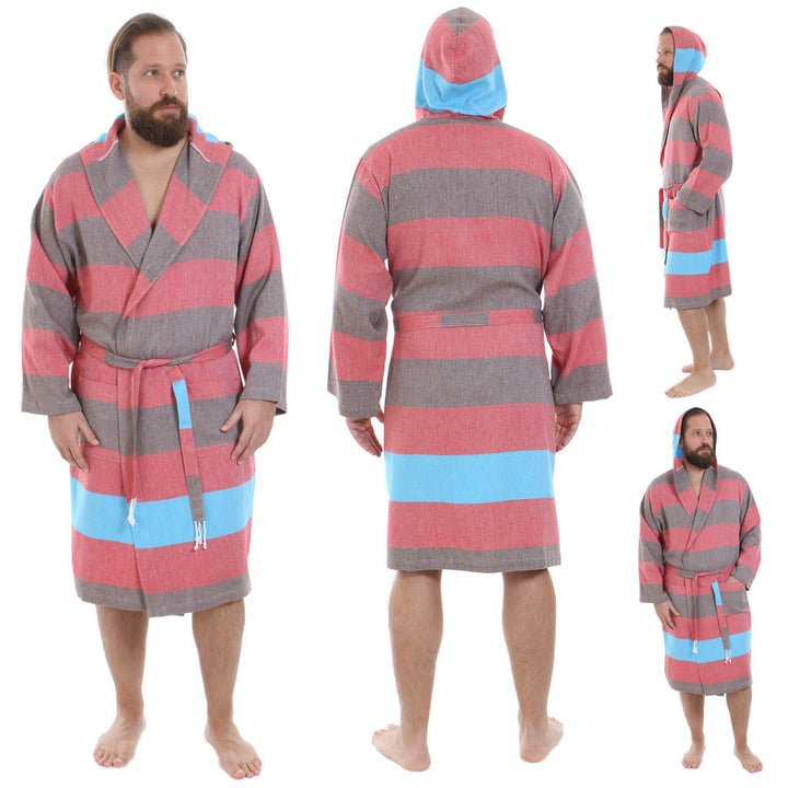 Men's women's Unisex bathrobes 100% Turkish cotton super absorbent quick dry light weight custom logo embroidered peshtemal changing robe