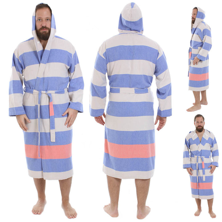 Men's women's Unisex bathrobes 100% Turkish cotton super absorbent quick dry light weight custom logo embroidered peshtemal changing robe