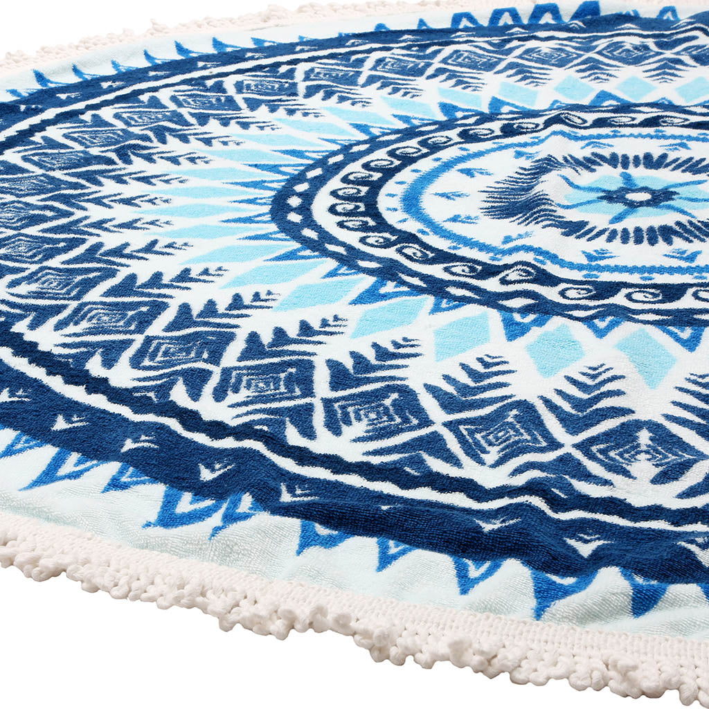 High quality round beach towel picnic peshtemal sand free lightweight quick dry