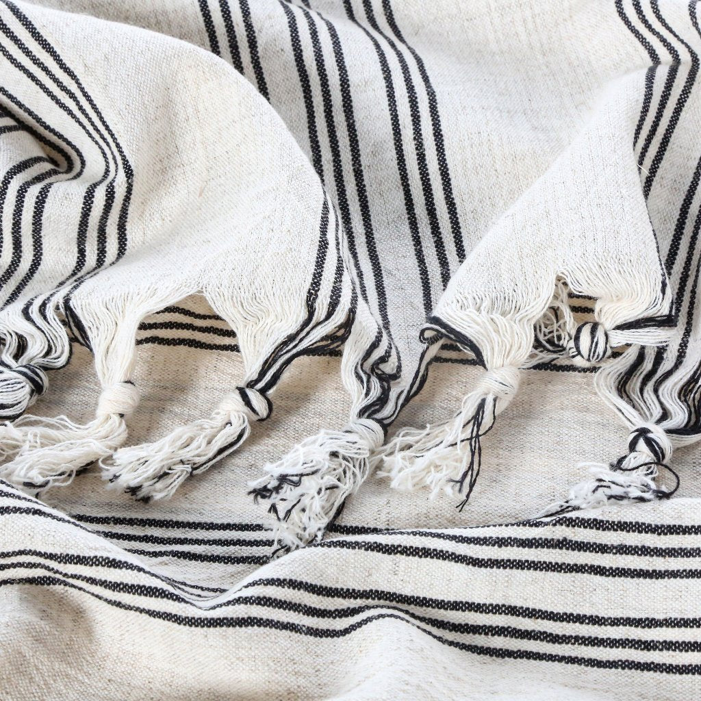 Turkish beach bath towels cotton linen blend peshtemal Lina Series