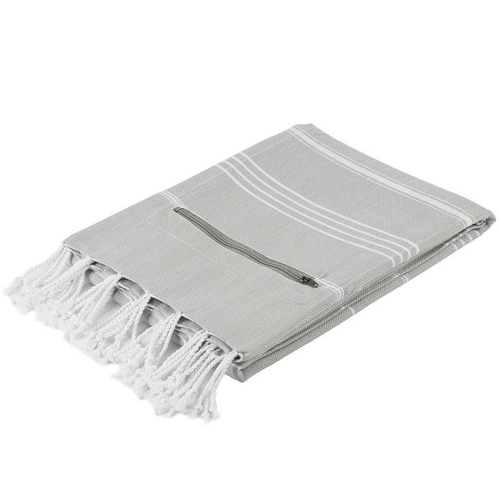Pure series zipper beach towel bath towels lightweight super absorbent sand free high quality 100% Turkish cotton